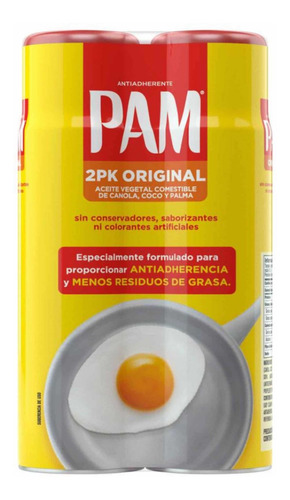 Aceite Puro De Canola Pam Original Latas 2 Pack Cocina