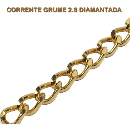 Corrente Diamantada De Alumínio Dourada Alça P/ Bolsa - 3 M