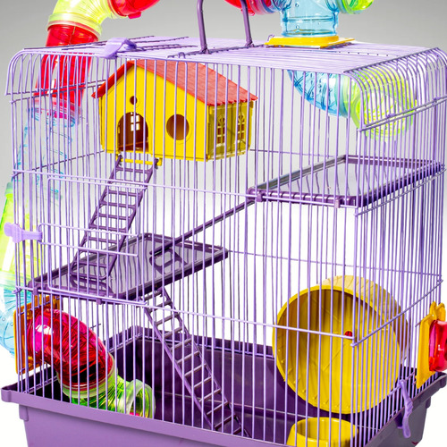 Gaiola Hamster Com Casa Grande Completa 3 Andares Tubo