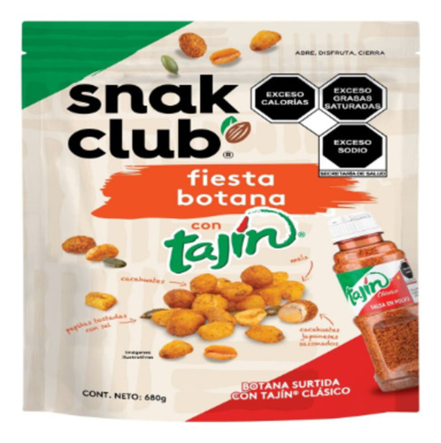 Cacahuates Fiesta Botana Con Tajín Snak Club 510 G