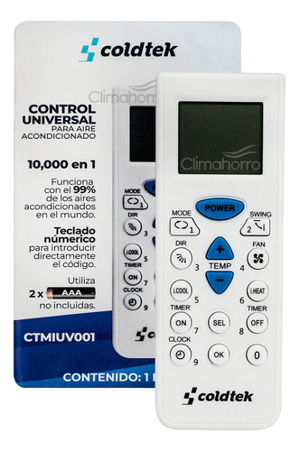 Control Universal Aire Acondicionado Minisplit 6000 Códigos