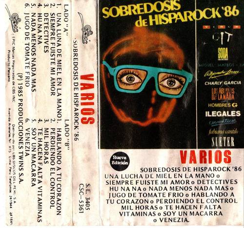 O Sobredosis De Hisparock 86 Peru Cassette 1986 Ricewithduck