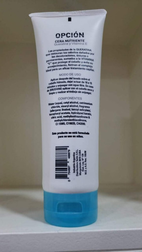 Imagen 2 de 3 de Cera Nutriente Opcion Salon 200gr Restaura Protege Y Nutre