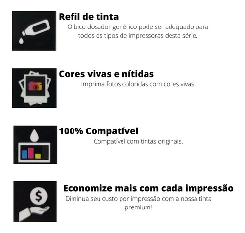 Kit 4 Tintas Compatível 544/504 Refil 70ml Para L3150