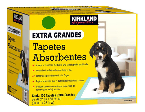 Pañal Tapetes Entrenadores Cachorro Kirkland 100 Pz 