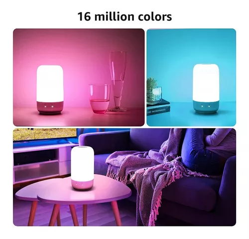  Lepro Lámpara inteligente para dormitorio lámpara de mesita de  noche funciona con Alexa Google Home, colores sintonizables blanco y rojo  verde azul (RGB) cambio de color regulable lámpara LED táctil para