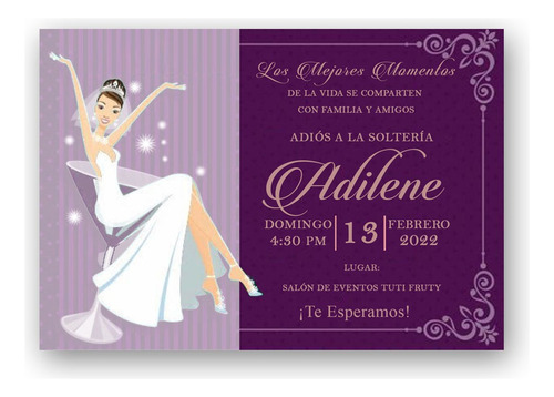 Invitación Digital Y Para Imprimir De Despedida De Soltera