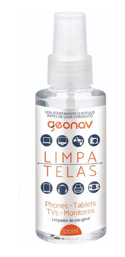 Imagem 2 de 5 de Limpa Telas Geonav Biotecnologia Orgânica 120ml Com Flanela