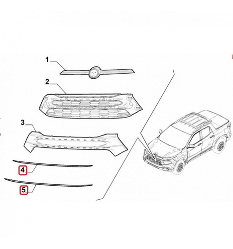 Par Friso Cromado Parachoque Dianteiro Fiat Toro Original Nf