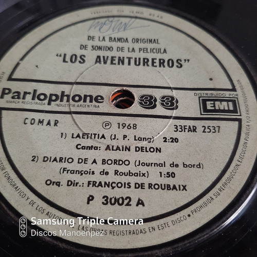 Simple Banda Orig Pelicula Los Aventureros Parlophone C19