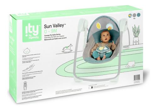 Columpio Portátil Ingenuity Sun Valley Con Toldo 16905 Turquesa Solido