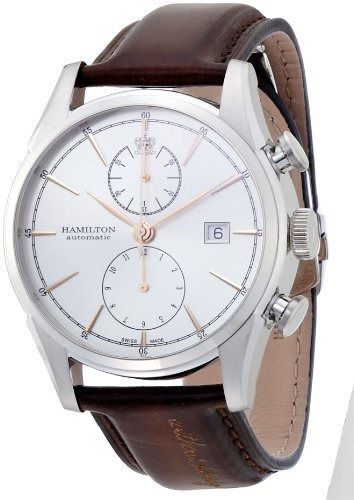 Hamilton Jazzmaster Esfera Blanca Ss Cuero Cronografo Reloj