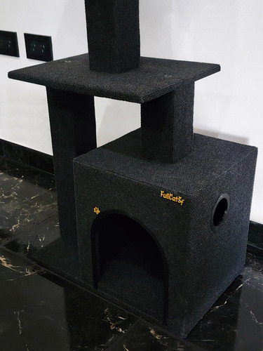 Rascador Gato Mdf Con Casita, Plataforma Y Juguete Aa Consultar Colores