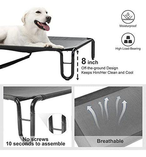 Cama Elevada Para Perros Grandes Xl, Impermeable Y Refrescan