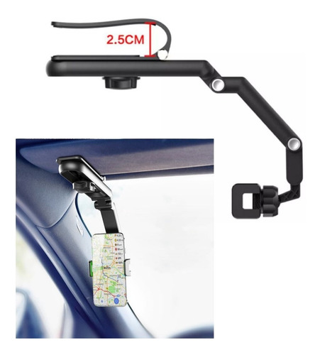 Holder Soporte Celular Clip Carro Retrovisor Multifunción