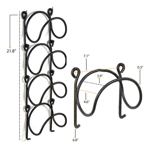 Soporte De Pared Para Vino Decorativo Con Estantería Curva