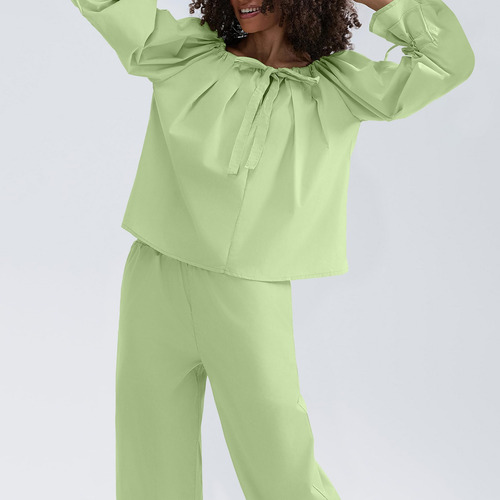 Pantalones Largos De Manga Larga Para Mujer Con Forma De Pij