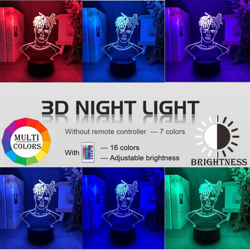 Figura Do Rapper Americano Xxxtentacion Luz Noturna Led