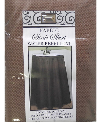 Di Home & Style Fabric Sink Skirt Mosaic Stitch Chocolate Br