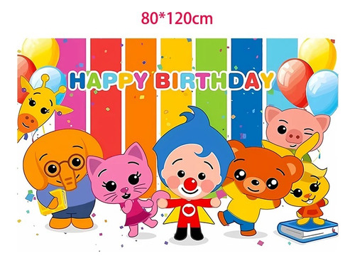 Kit Cotillon Cumpleaños Payaso Plin Plin Globos + Telón
