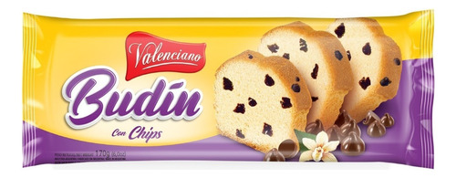 Budin Valenciano Chips Chcolate 170gr (pack X3un)