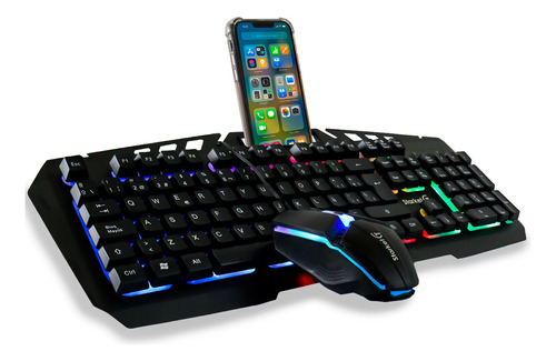 Kit Gamer Teclado Y Mouse Mecánico Con Soport Starket Sk-006 Color del mouse Negro Color del teclado Negro