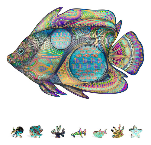Zenchalet - Rompecabezas De Madera De Peces Tropicales De 20