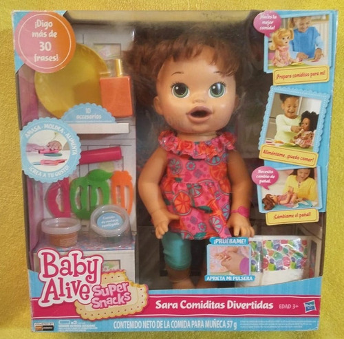 Baby Alive Sara Comiditas Divertidas Super Snacks Castaña