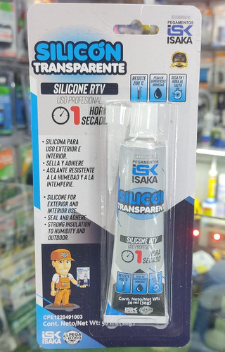 Silicon Transparente Pega 1000 (ferco) Pomo Uso General 50ml