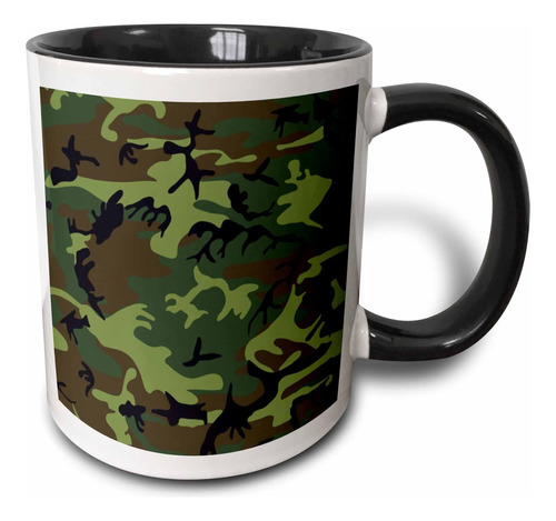 3drose Mug__4 Taza Negra De Dos Tonos Con Camuflaje Verde Y 