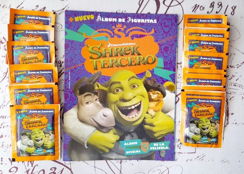 .- Pack Album Shrek Tercero + 50 Sobres Sellados