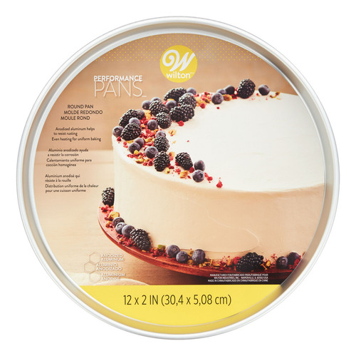 Wilton / Molde Redondo 12x2 PuLG Aluminio Perforado Color Plateado