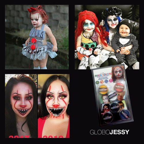 Imagen 2 de 8 de Maquillaje Pintura Cara Set X 6 Unidad Niños Adultos