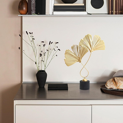 Decoración Del Hogar Adornos De Hierro Con Hojas De Ginkgo D
