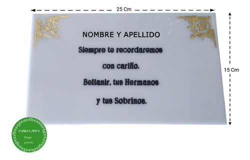 Lápida De Cemento Pintada/placa Acrílico N° 5