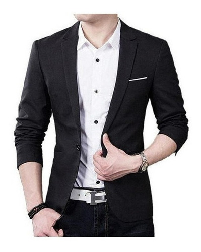 Blazer Informal Hombre Chaqueta Manga Larga Botón Solapa