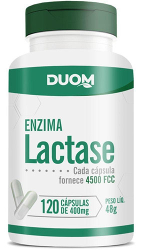 Enzima Lactase 4500 Fcc Intolerância Lactose 120 Caps - Duom