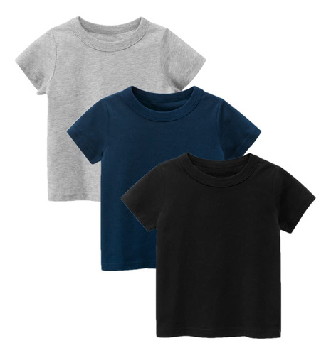 Gfqlong Paquete De 3 Camisetas De Algodn Para Nios Y Nias, M