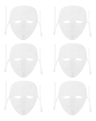 Máscara En Blanco Kabuki Kitsune Masks, 6 Unidades