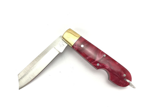 Canivete Zebu Barretos 640 Aço Inox Acrílico Vermelho Grande