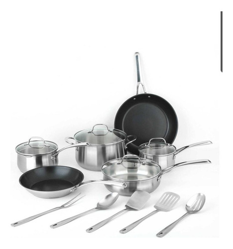 Batería De Cocina Member's Mark Con 15 Pzas Acero Inoxidable Color Gris