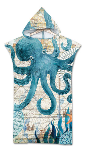(6#mold)printed Hooded Beach Towel Quick Dry Swimming Pool P