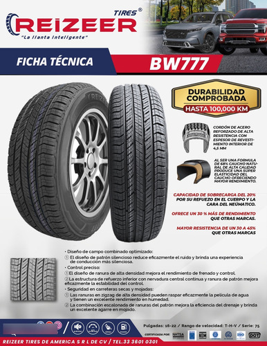 Llanta Reizeer Bw777 235/60 R17 102h