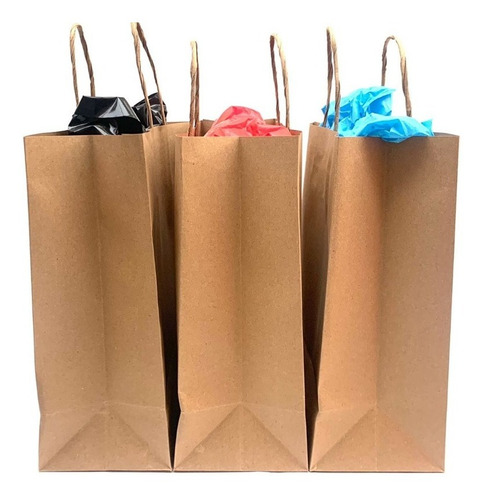 Sacola De Papel Kraft Grande Para Embalagens 110g - 50unid