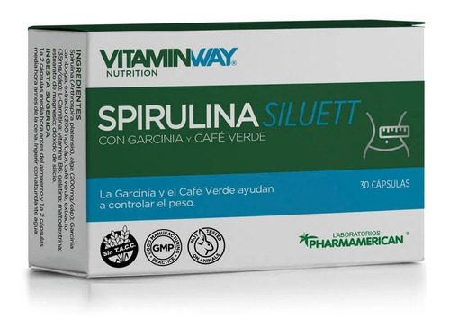 Imagen 1 de 2 de Vitamin Way Spirulina Siluett Adelgazante Control Del Peso