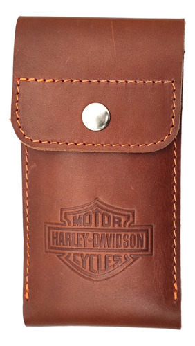 Porta Celular Logo Harley Davidson 100% Piel Biker