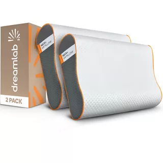 2 Almohadas Ortopédicas Dreamlab Neck+ Memory Foam Estándar