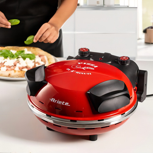 Forno De Pizza Elétrico Vermelho Ariete Rápido 4 Min