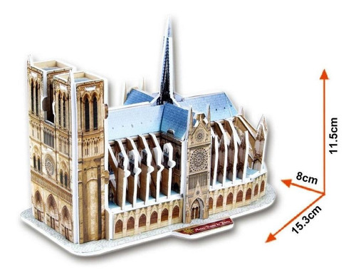 Rompecabezas 3D de Notre Dame de Paris, 39 piezas, Cubic Fun