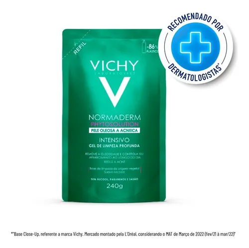 comprar Gel De Limpeza Normaderm Phytosolution Anti-acne Com Ácido Salicílico Refil 240g Vichy